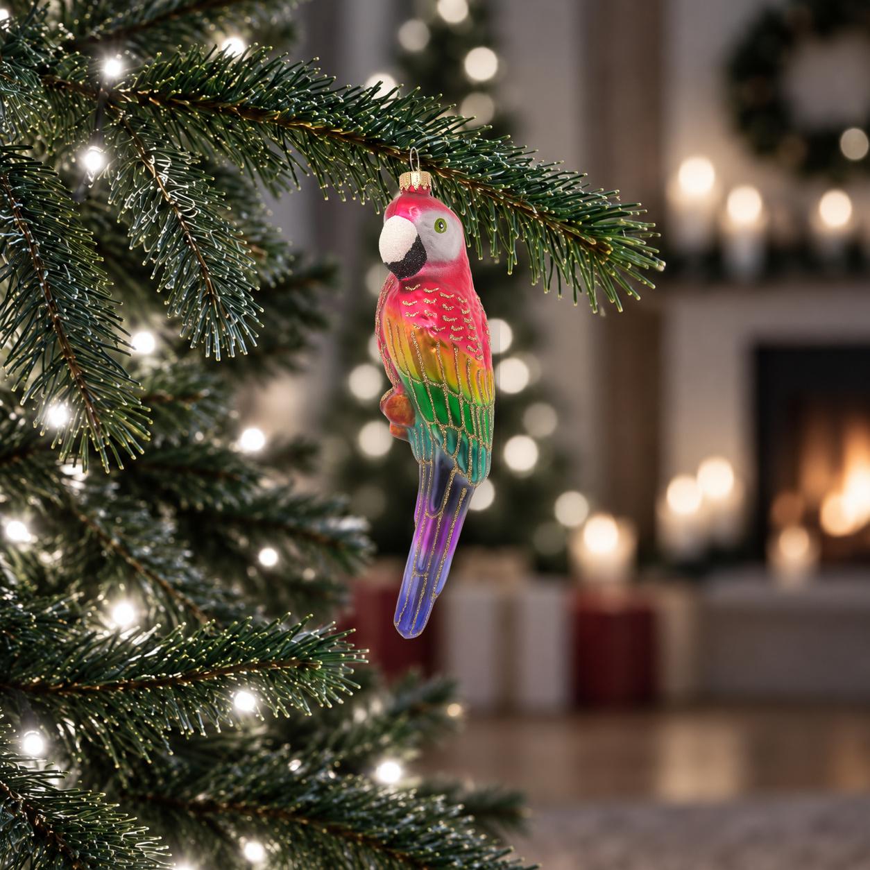 Baumschmuck Papagei Mehrfarbig 20cm
