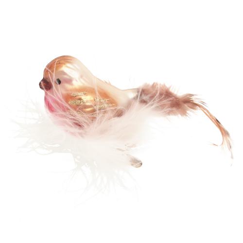 Baumschmuck Vogel mit Federnest Braun 6cm
