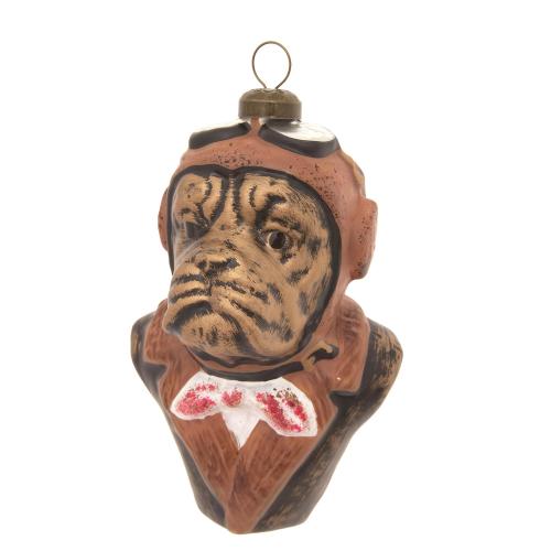 Steampunk Pilot Hund, Braun, 10cm