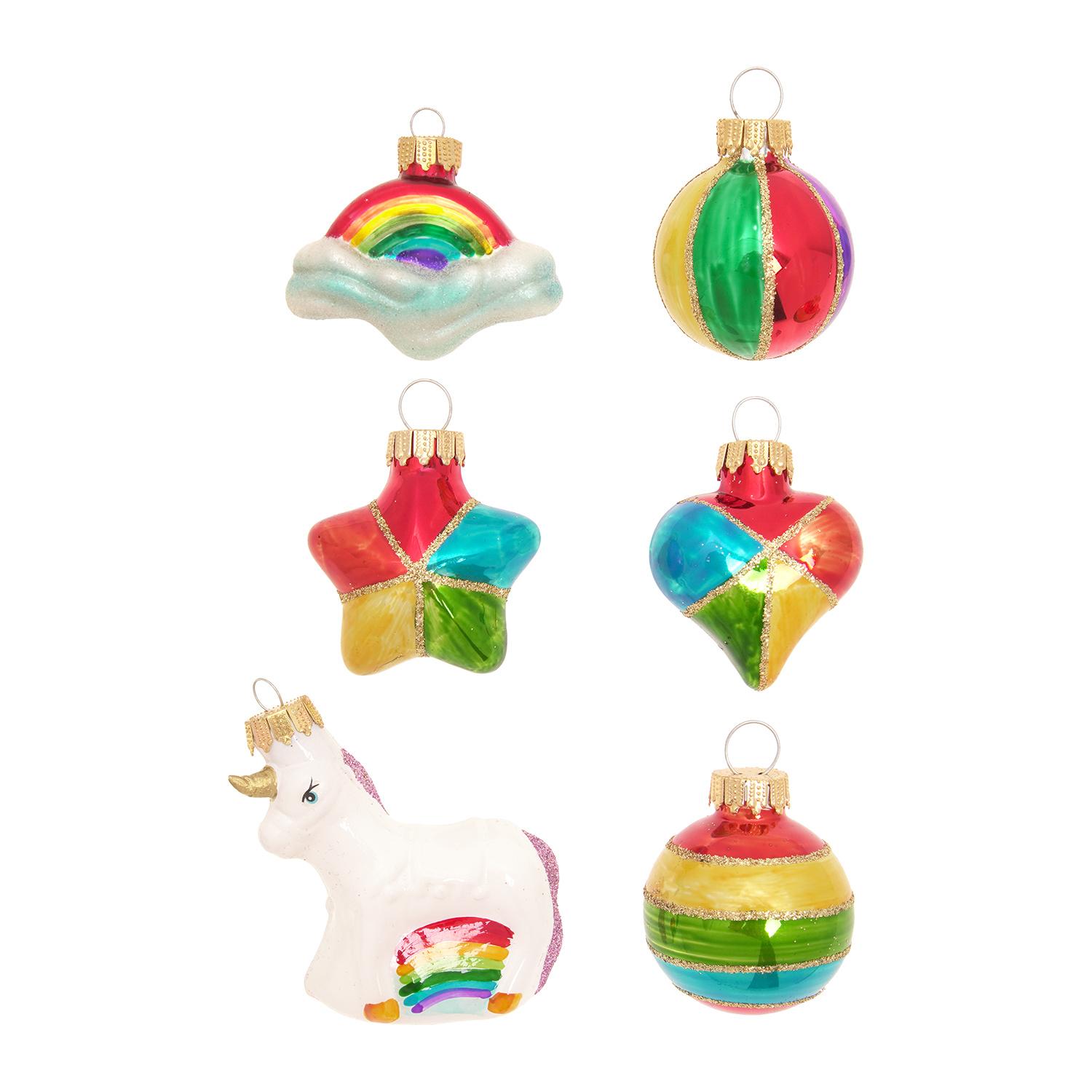 Baumschmuck Unicorn Mini-Set Mehrfarbig 5cm