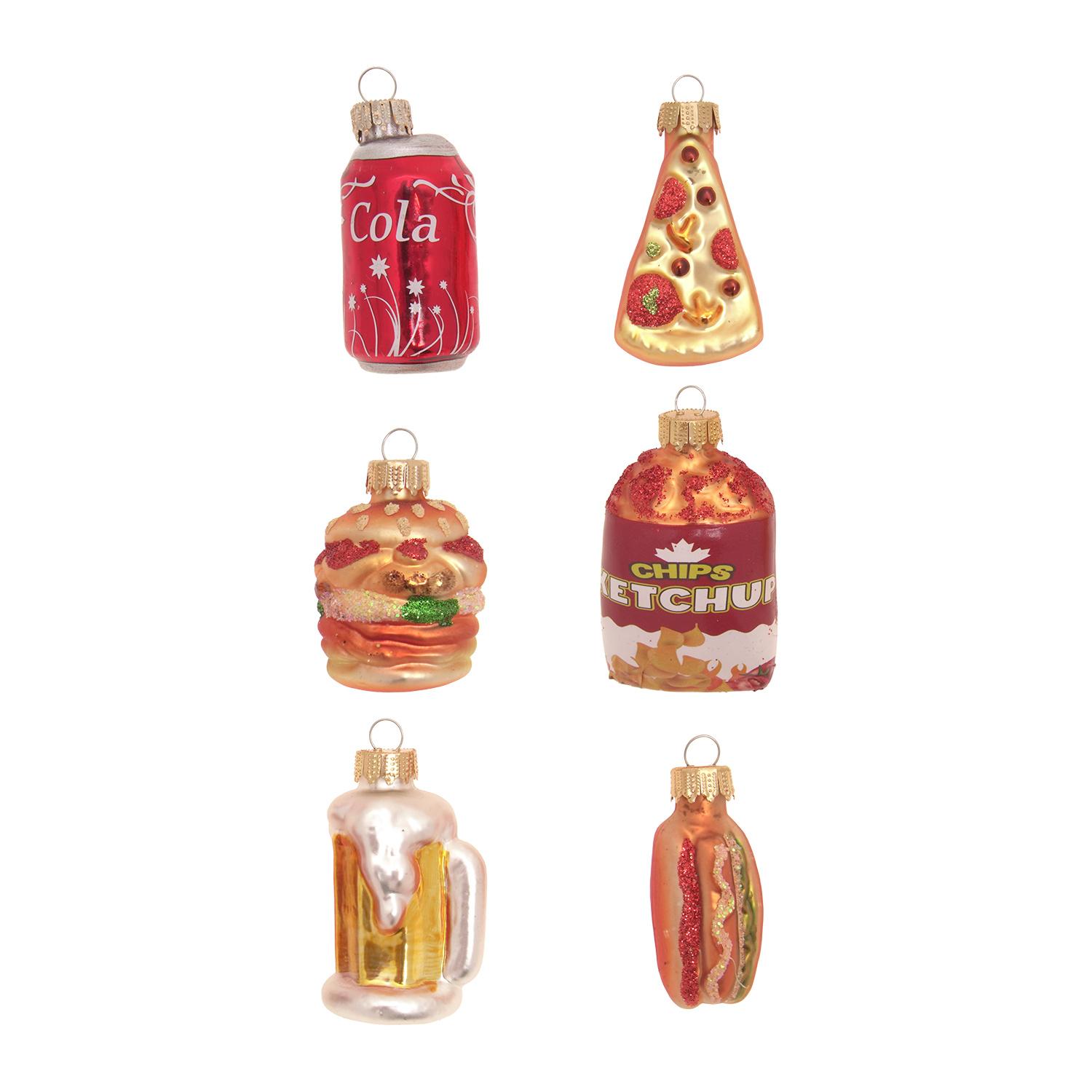 Baumschmuck Food Mini-Set Mehrfarbig 6cm