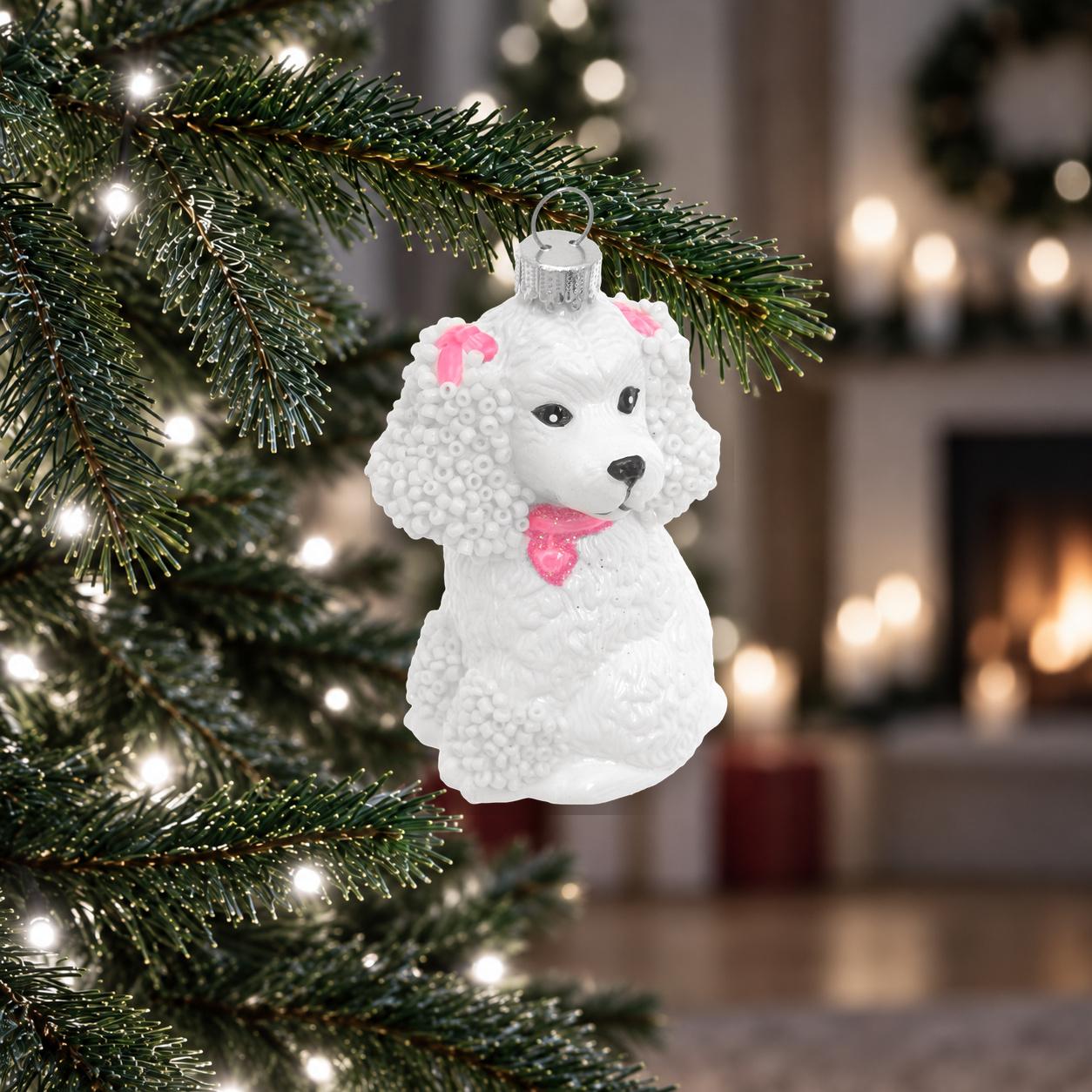 Baumschmuck Pudel Wei� 10cm