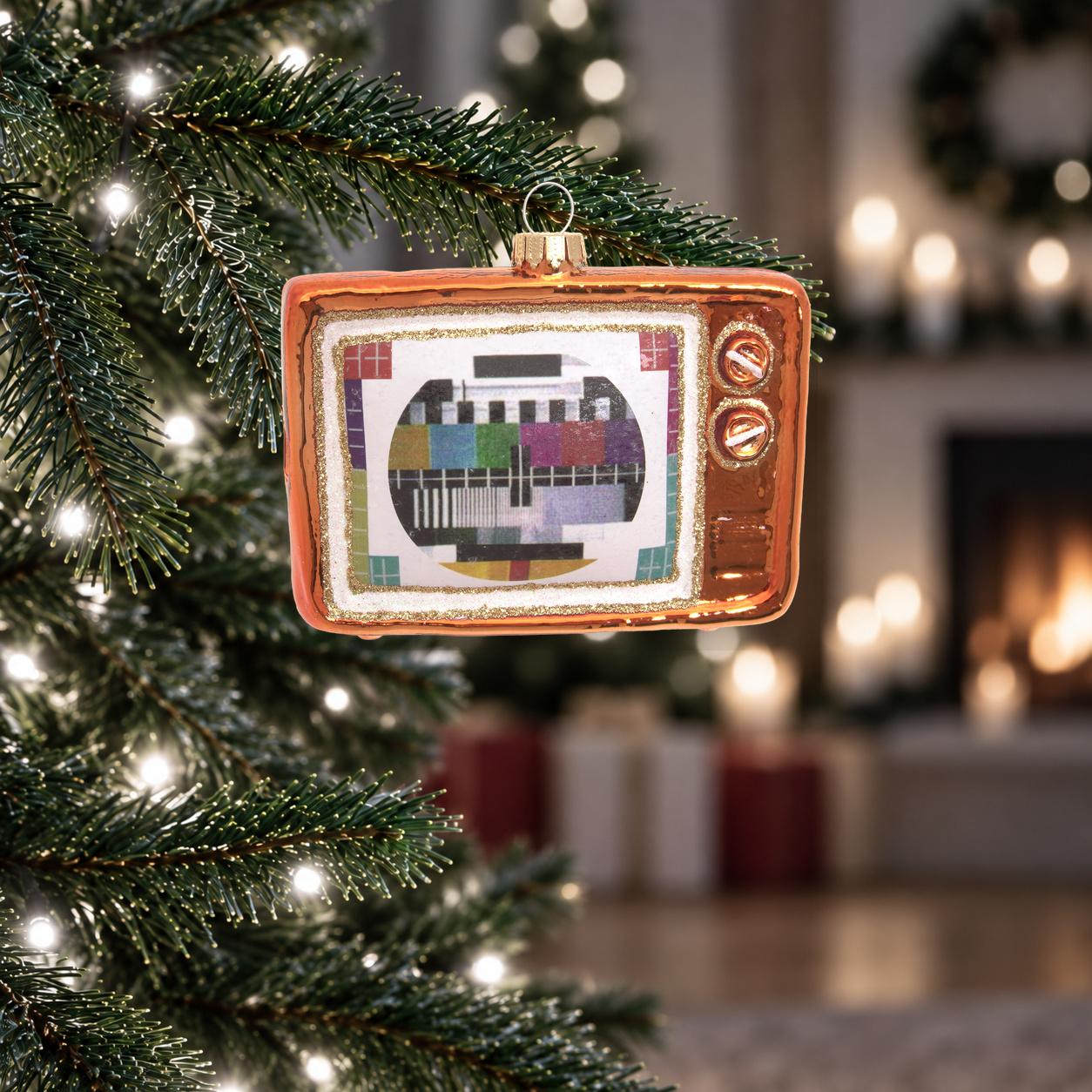 Baumschmuck Fernseher Nostalgie Braun 9cm