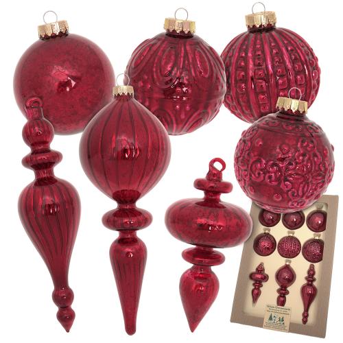 Baumschmuck Romantikformen antik rot 19cm