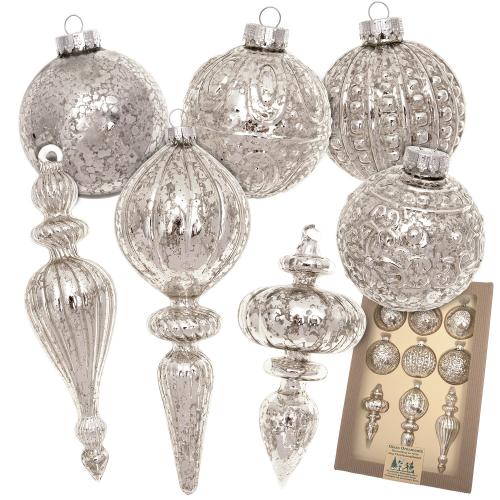 Baumschmuck Romantikformen Antik Silberfarbig 19cm