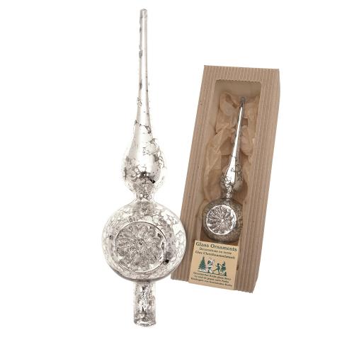 Antike Mercury Glas Reflexspitze, Silber, 23cm