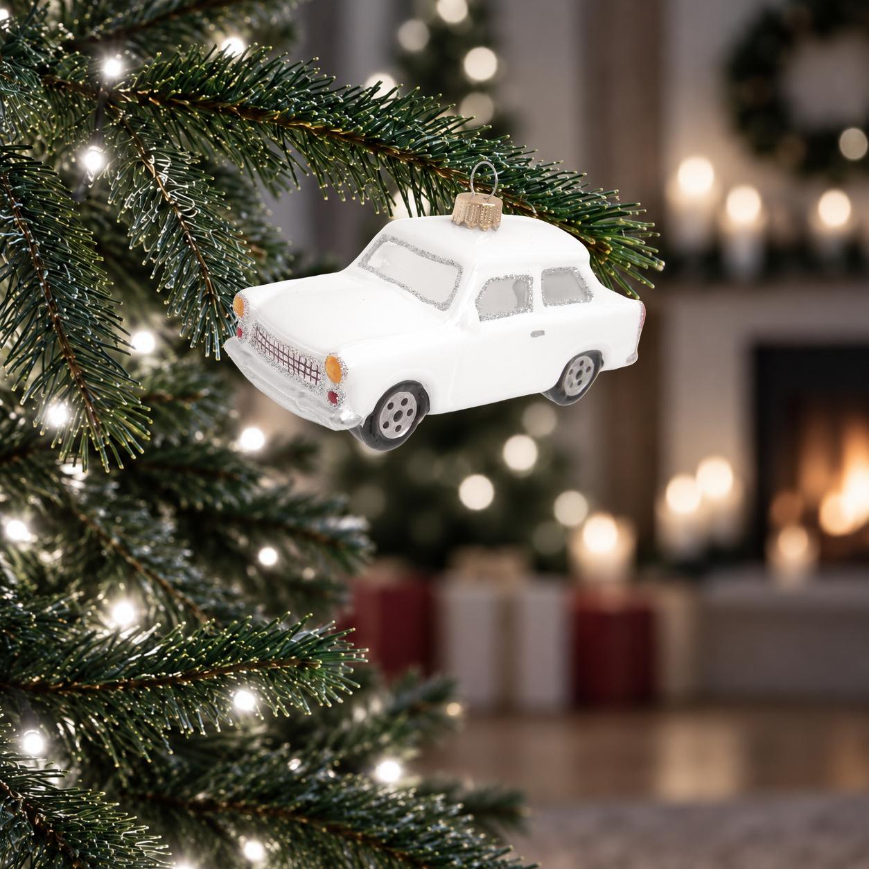 Baumschmuck Trabi Wei� 11cm