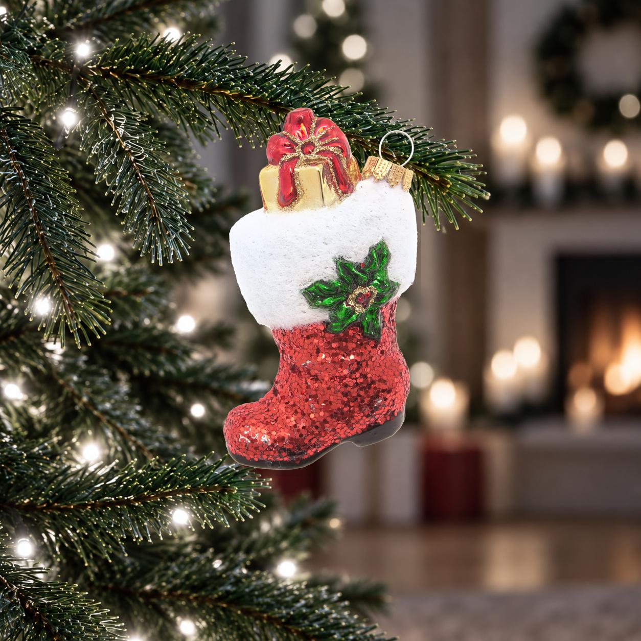 Baumschmuck Santas Stiefel Rot 9cm