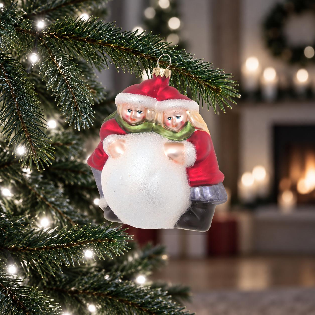 Baumschmuck Spielende Kinder Rot 12cm