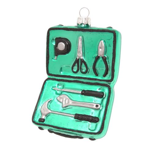 Baumschmuck Werkzeugkoffer blau 13cm