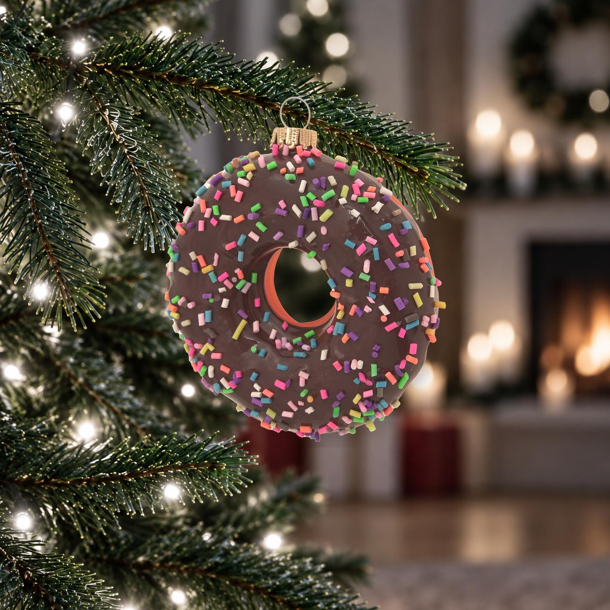 Baumschmuck Amerikanischer Donut Braun 9cm