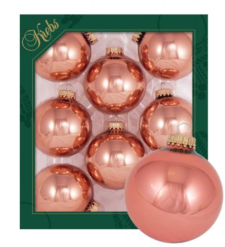 Weihnachtskugeln Uni-Design Glanz Kupferfarbig 7cm