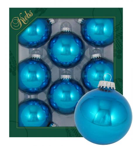 Weihnachtskugeln Uni-Design Glanz Hawaii Blau 7cm