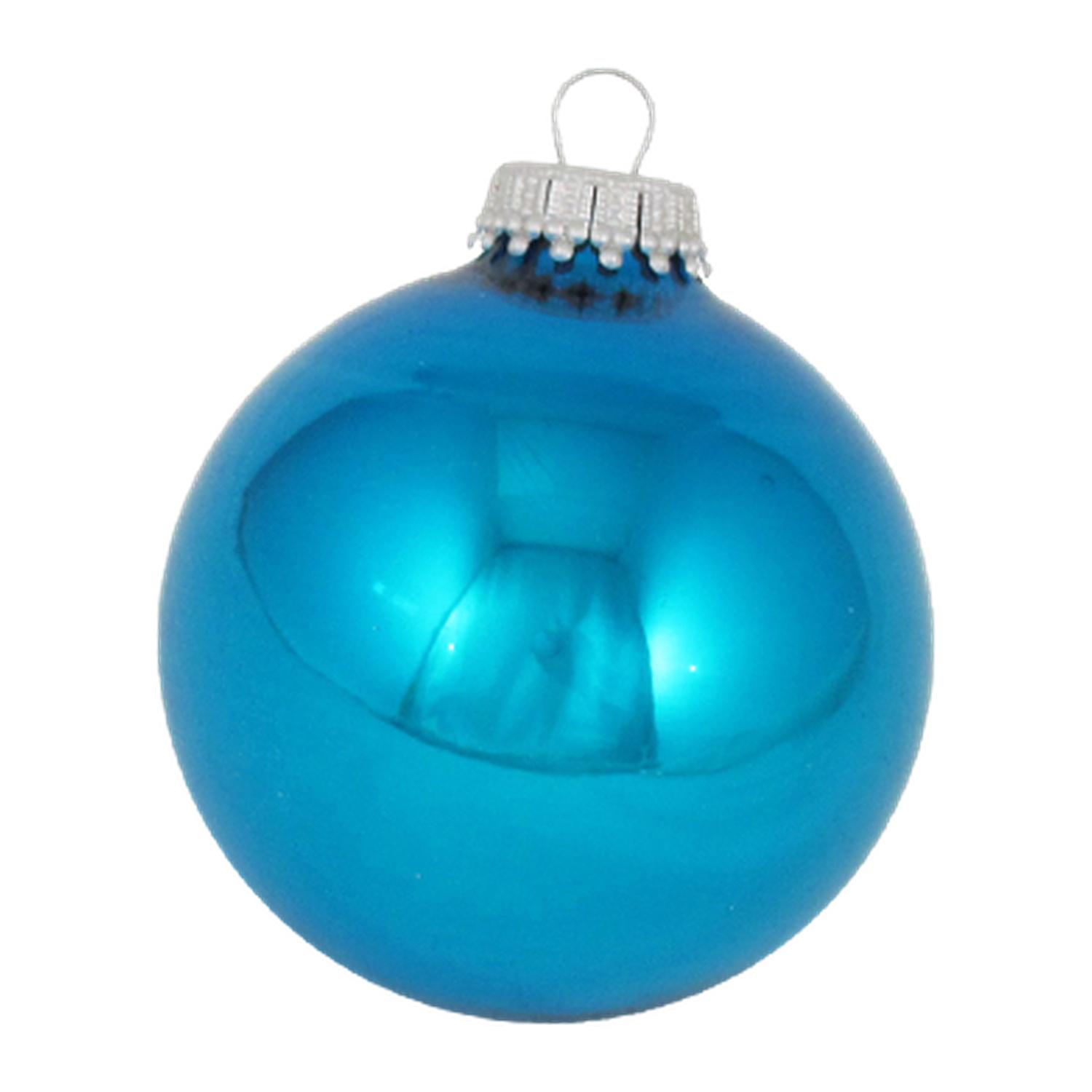 Weihnachtskugeln Uni-Design Glanz Hawaii Blau 7cm
