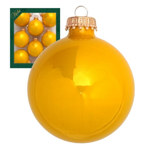 Weihnachtskugeln Uni-Design Camilla Gelb 7cm