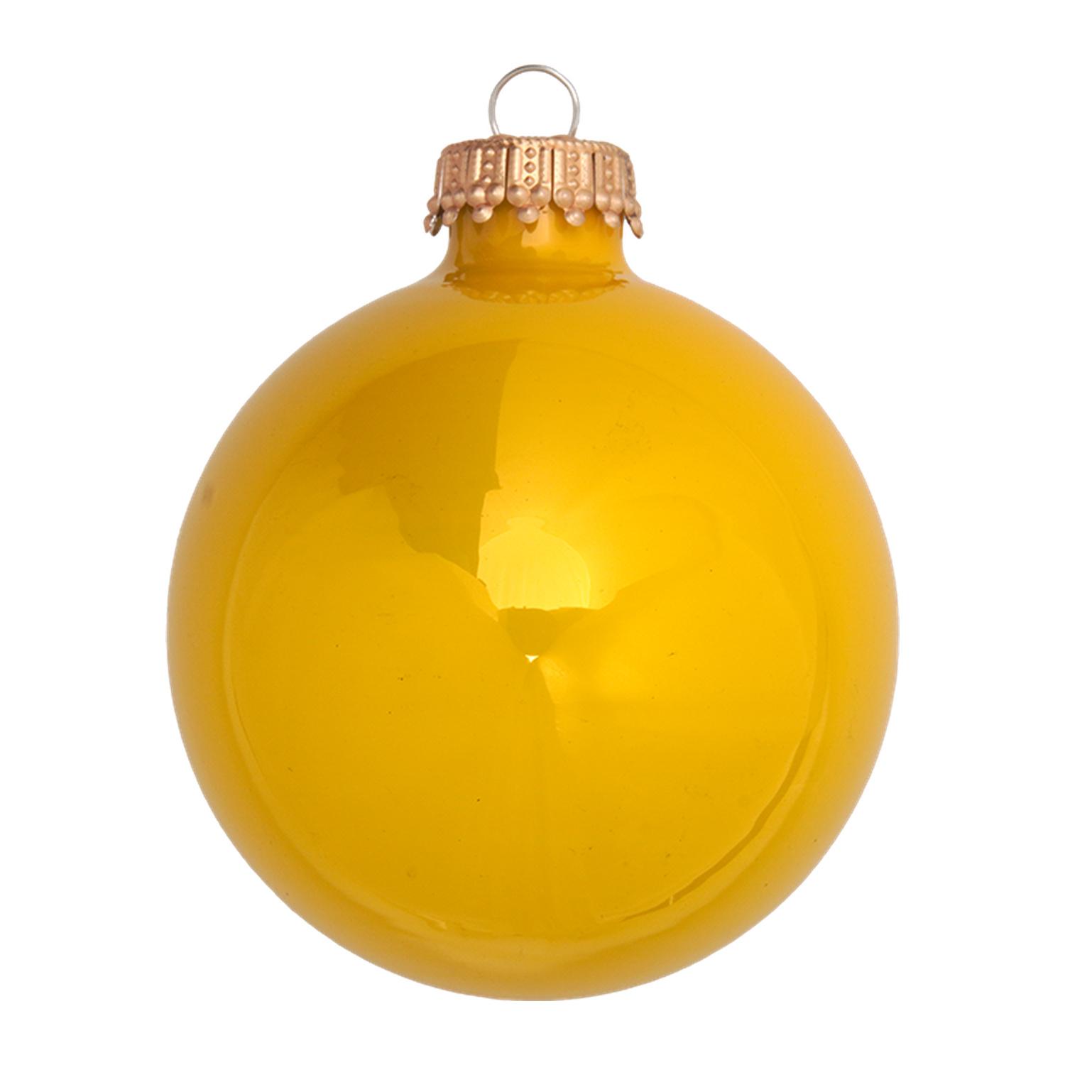 Weihnachtskugeln Uni-Design Glanz Gelb 7cm