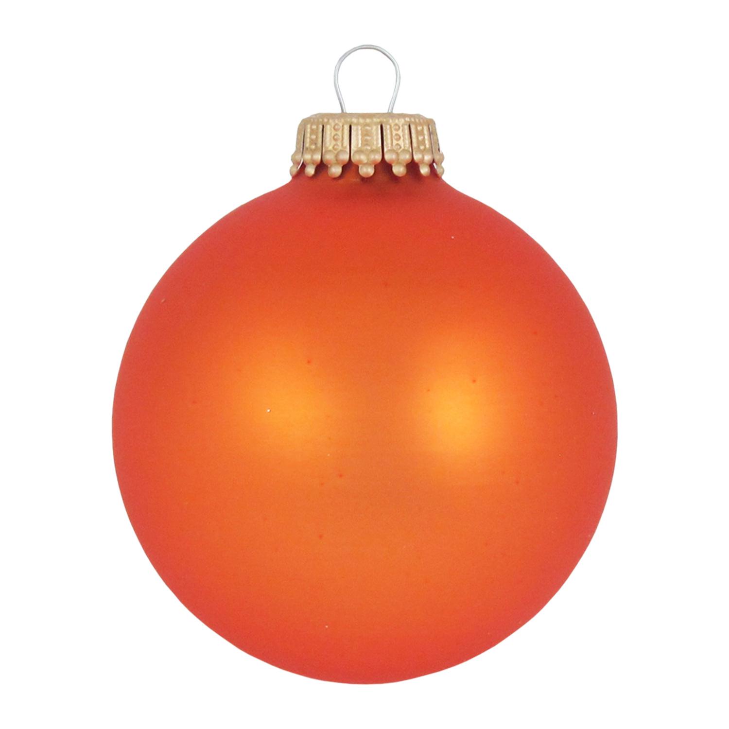 Weihnachtskugeln Uni-Design Matt Abendsonne Orange 7cm