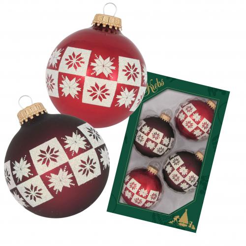 Weihnachtskugeln Blten-Design Braun 7cm