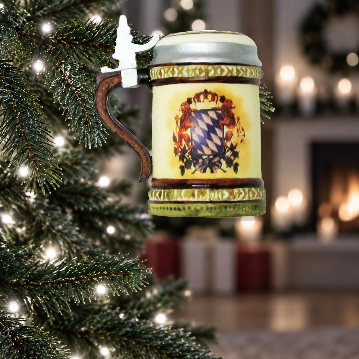 Baumschmuck Bierkrug Goldfarbig 12cm