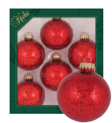 Weihnachtskugeln Uni-Design Magdalena Rot 7cm
