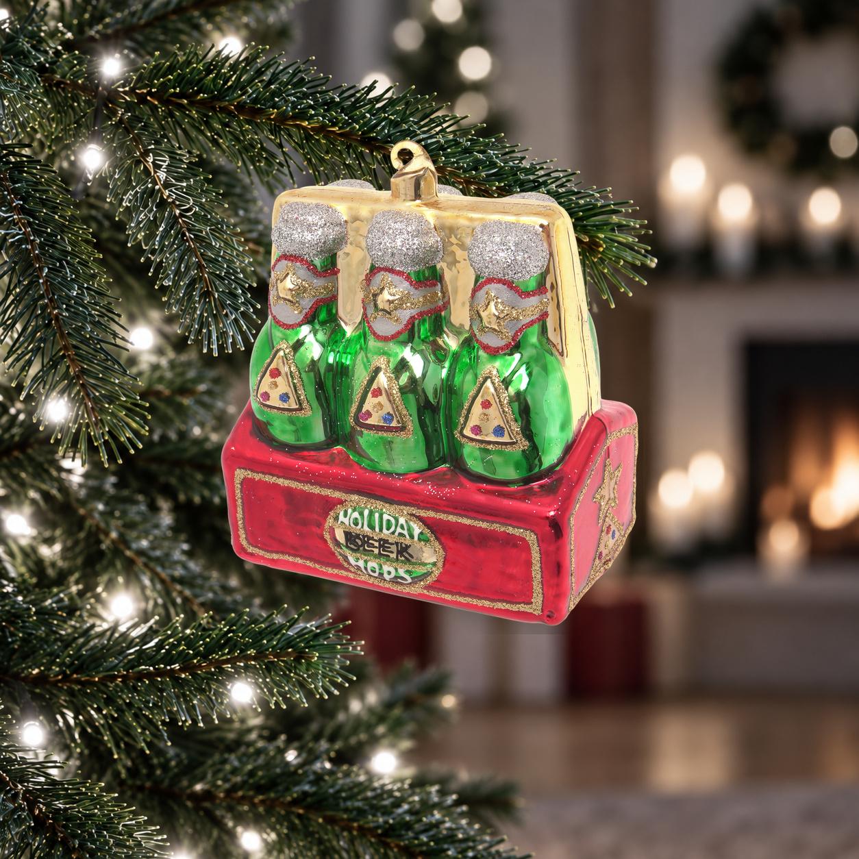 Baumschmuck Six-Pack-Bier Mehrfarbig 10cm