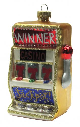 Multicolor 12cm Glückspiel-Automat Glasornament, mundgeblasen und handekoriert