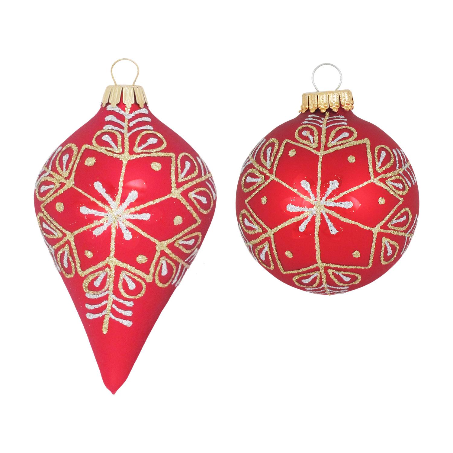 Weihnachtskugeln Kristalltropfen Rot 10cm