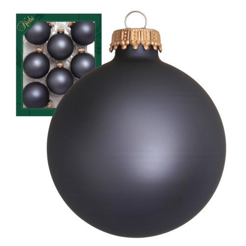 Weihnachtskugeln Uni-Design Theodora grau 7cm