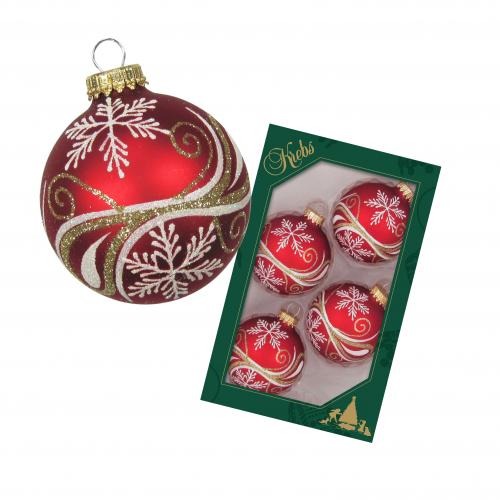 Weihnachtskugeln Royal-Stil Rot 7cm