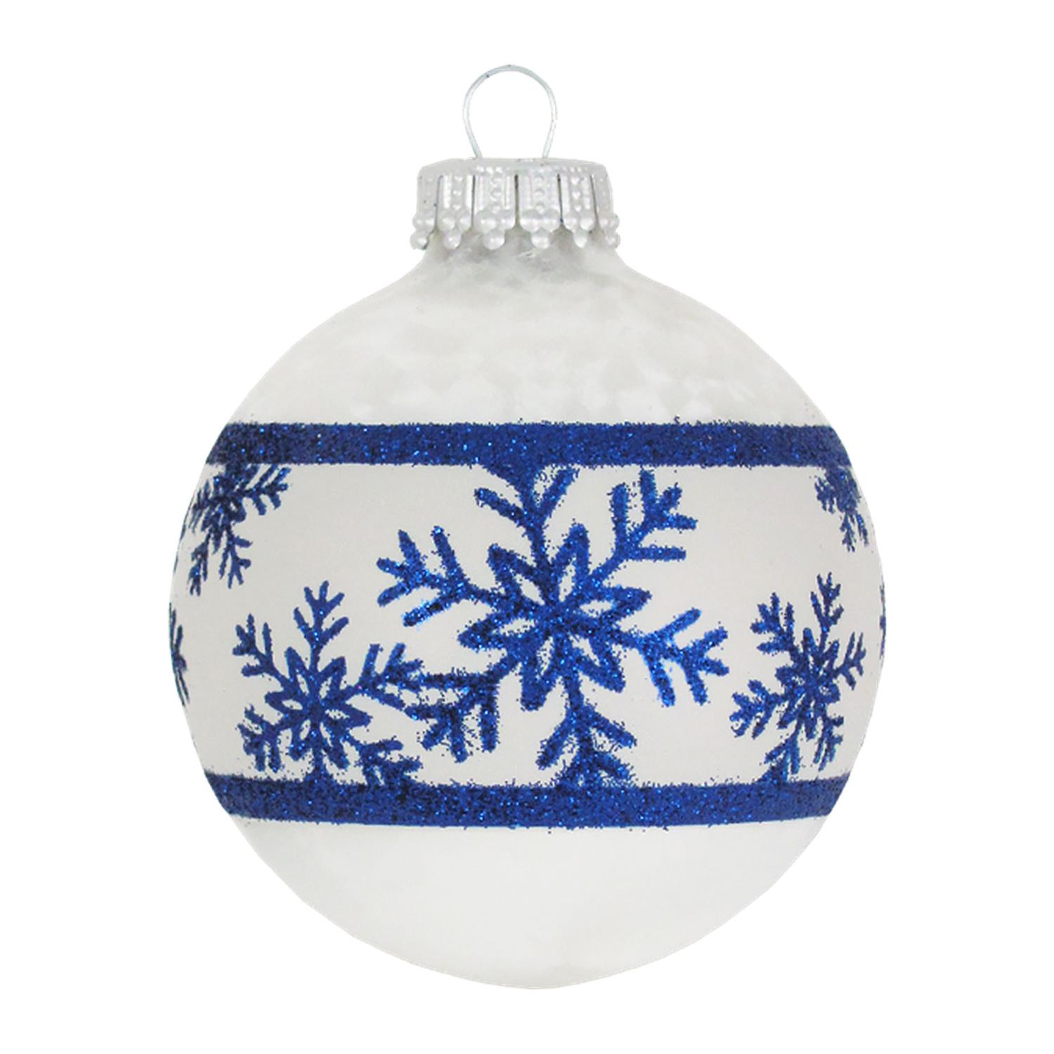 Weihnachtskugeln Schneeflockenband Wei� 7cm