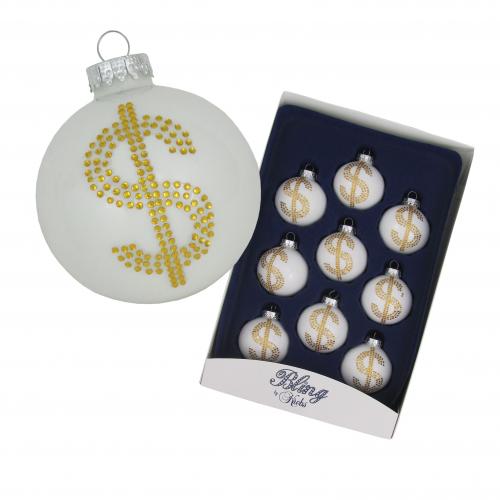 Weihnachtskugeln Strassdekor USD Wei 6cm