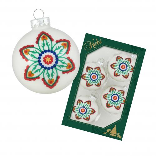 Weihnachtskugeln Bltenstern Wei 7cm