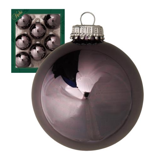 Weihnachtskugeln Uni-Design Glanz Eisenerz Grau 7cm