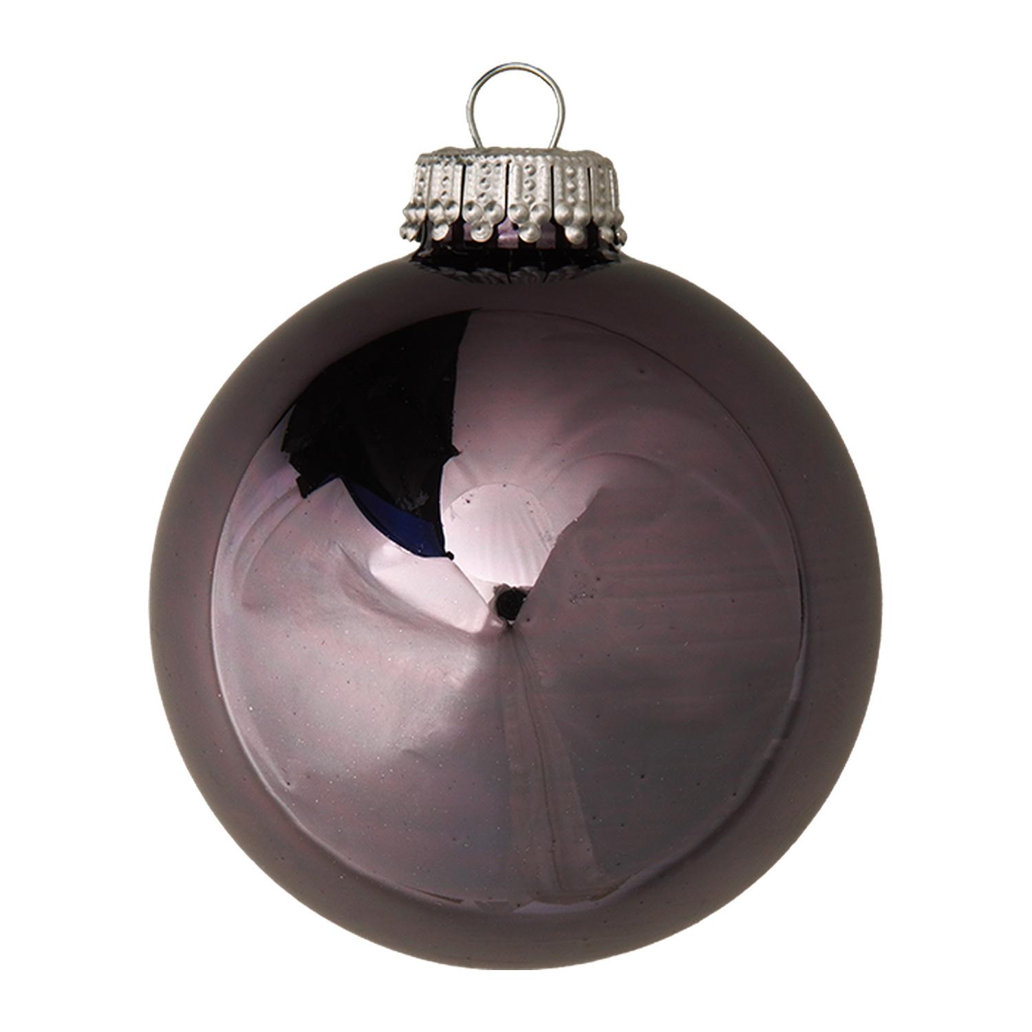 Weihnachtskugeln Uni Glanz Eisenerz Grau 7cm