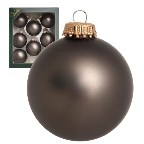 Weihnachtskugeln Uni Matt Eisenerz Grau 7cm