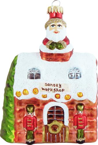 Santa's Werkstatt 13cm, Glasornament, mundgeblasen, handdekoriert (1)