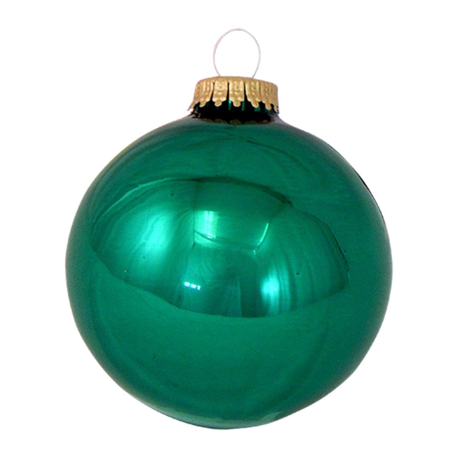 Weihnachtskugeln Uni-Design Glanz Smaragd Gr�n 8cm