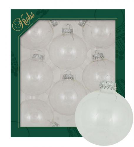 Weihnachtskugeln Uni-Design Silber Kr�nchen Transparent 7cm