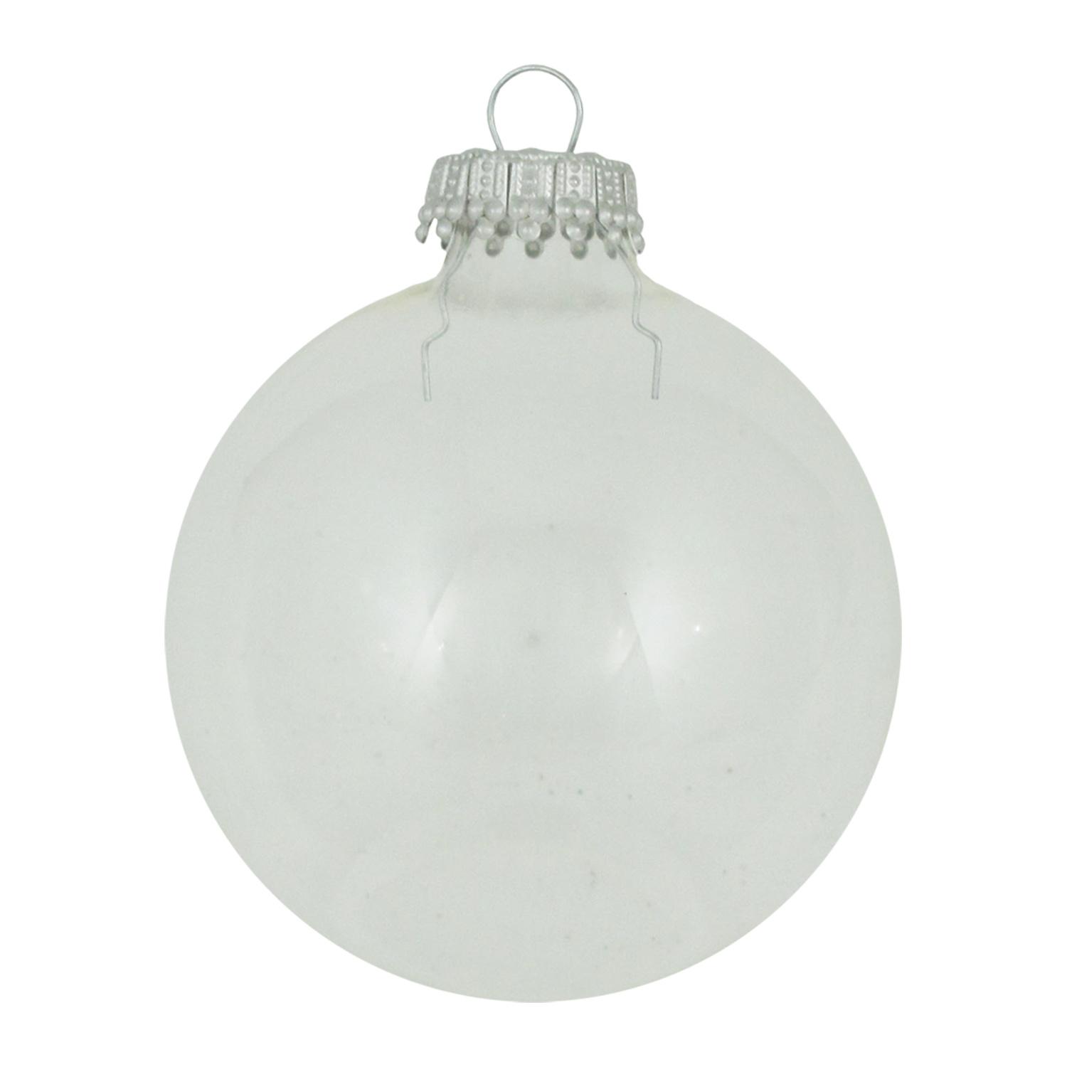 Weihnachtskugeln Uni-Design Silber Kr�nchen Transparent 7cm