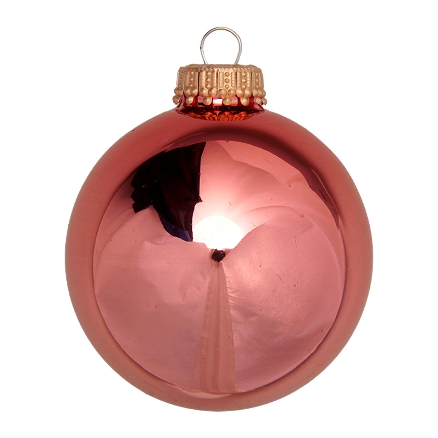 Weihnachtskugeln Uni-Design Glanz Alt Rosa 7cm