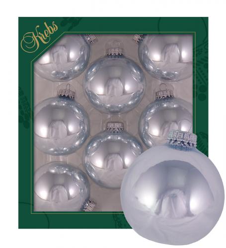 Weihnachtskugeln Uni-Design Glanz Rauch Silberfarbig 7cm