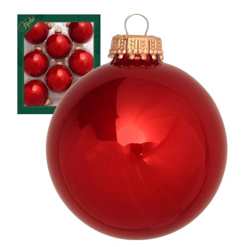 Weihnachtskugeln Uni-Design Candy rot 7cm
