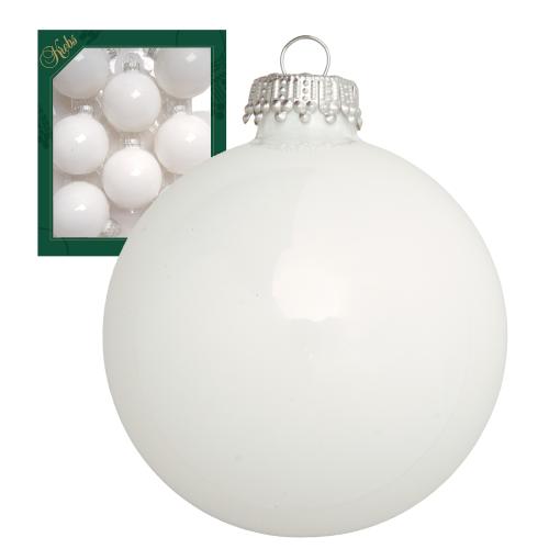 Weihnachtskugeln Uni-Design Glanz Silber Kr�nchen Wei� 7cm