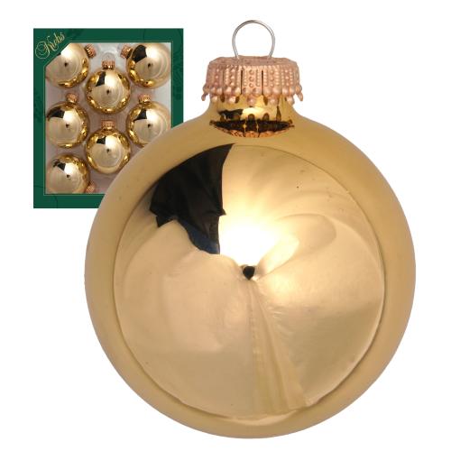 Weihnachtskugeln Uni-Design Glanz Tiffany Goldfarbig 7cm