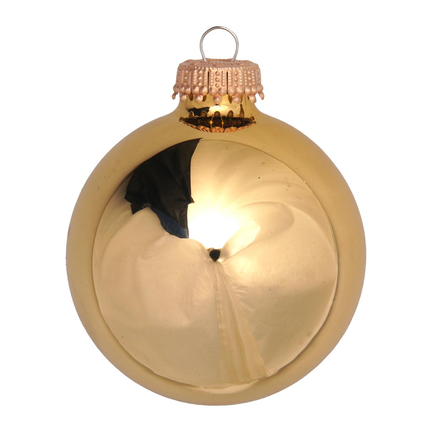 Weihnachtskugeln Uni-Design Glanz Tiffany Goldfarbig 7cm