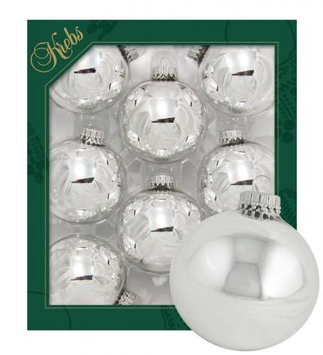 Weihnachtskugeln Uni-Design Glanz Silberfarbig 7cm