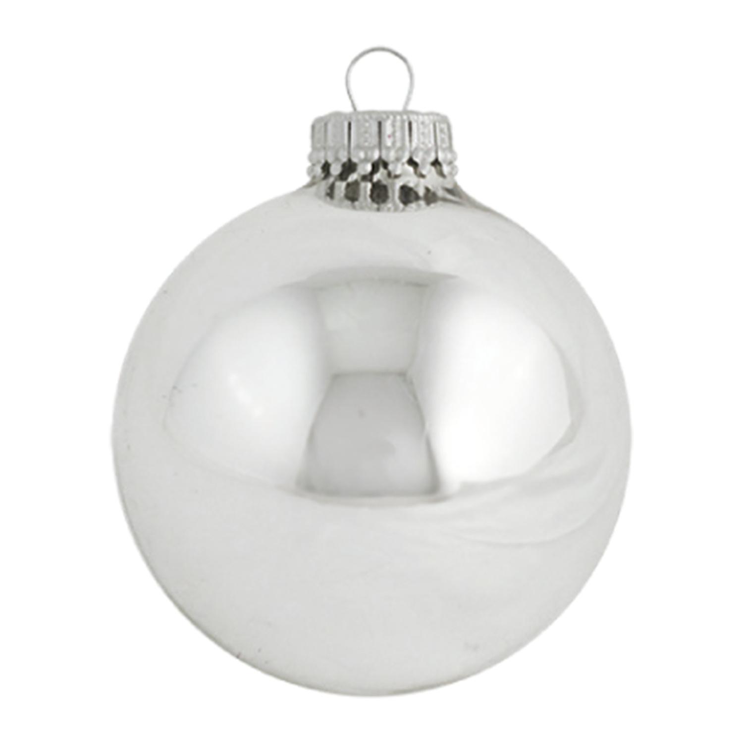 Weihnachtskugeln Uni-Design Glanz Silberfarbig 7cm