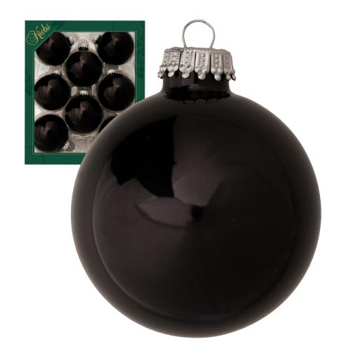 Weihnachtskugeln Uni-Design Glanz Schwarz 7cm