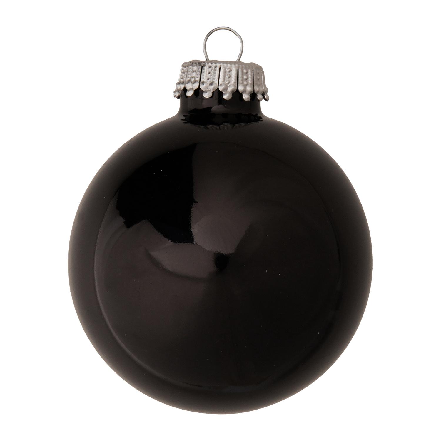 Weihnachtskugeln Uni-Design Glanz Schwarz 7cm
