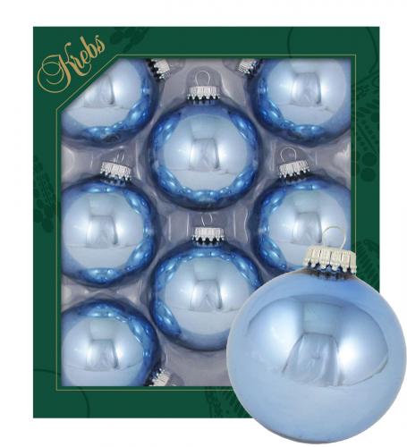 Weihnachtskugeln Uni-Design Glanz Gletscher Blau 7cm
